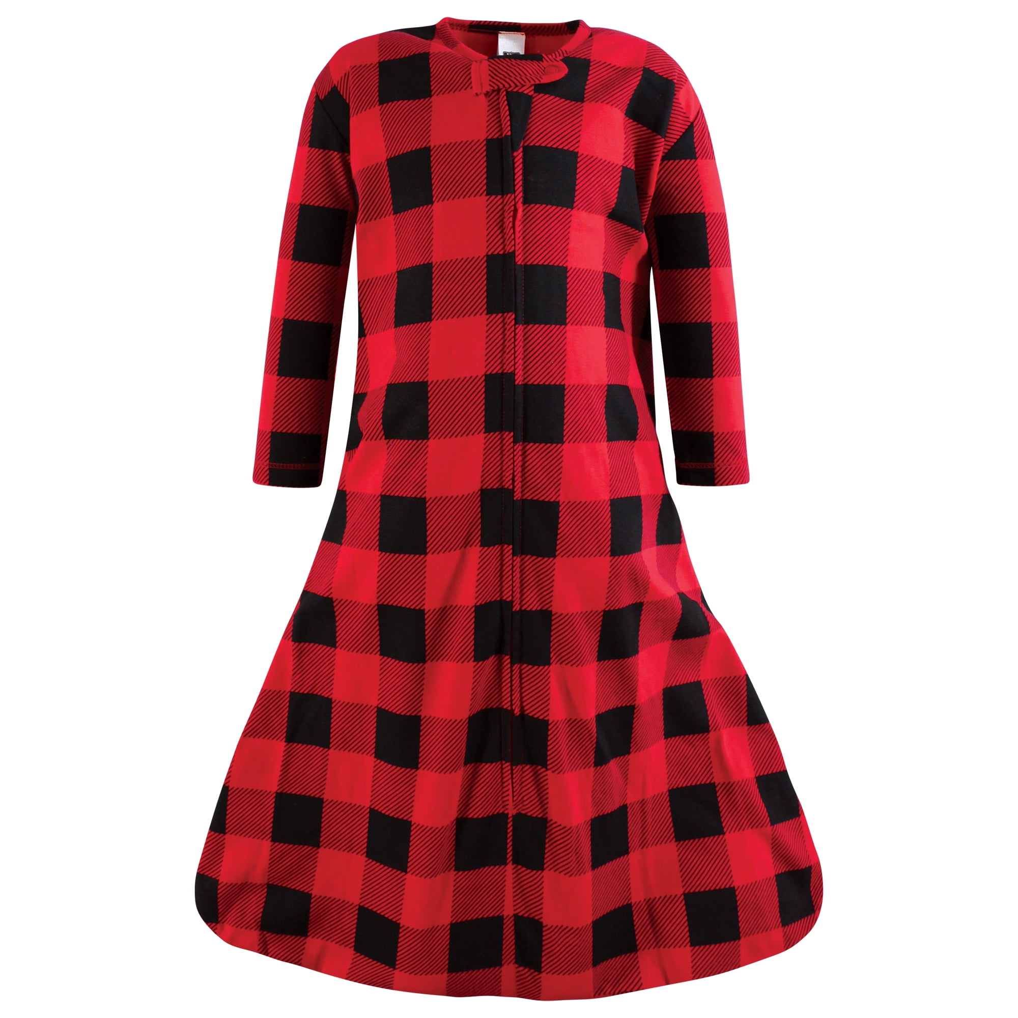 Hudson Baby Unisex Long Sleeve Cotton Jersey Sleeping Bag, Buffalo Plaid, 12-18 Months
