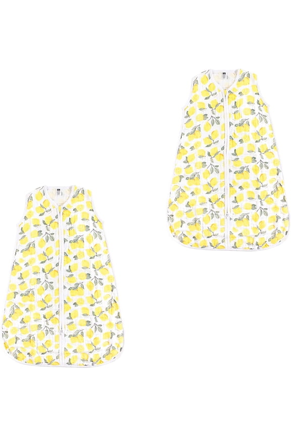Unisex Muslin Cotton Sleeveless Wearable Sleeping Bag, Sack, Blanket 0-6 Month Lemons 2-pack