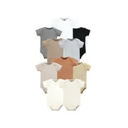 Hudson Baby Unisex Short Sleeve Bodysuits, 10-Pack, Sizes Newborn-24 Months