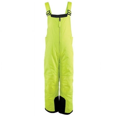 Hudson Baby Unisex Snow Bib Overalls, Solid Lime, 12-18 Months