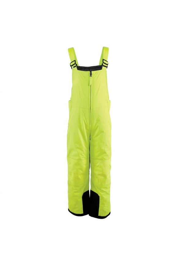 Unisex Snow Bib Overalls, Solid Lime, Large