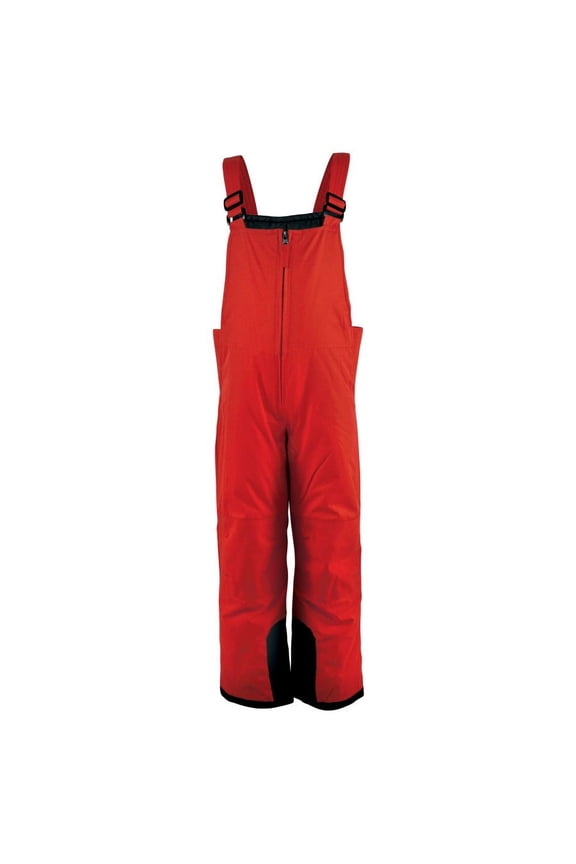 Unisex Snow Bib Overalls, Solid Red, 4 Toddler