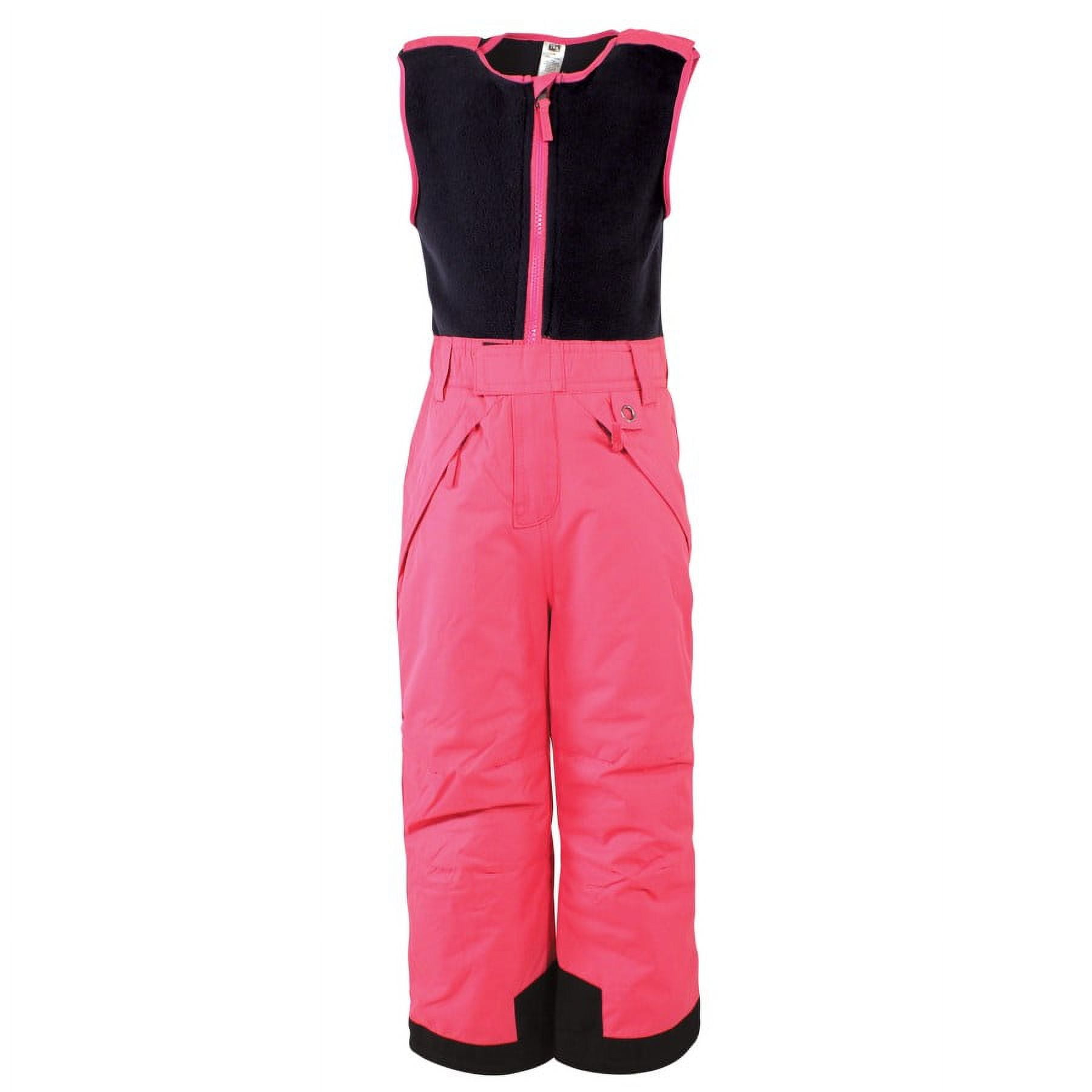 Hudson Baby Unisex Snow Bib Overalls with Fleece Top, Fuchsia, Medium