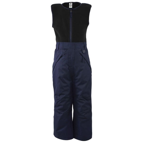 Hudson Baby Unisex Snow Bib Overalls with Fleece Top, Navy, Medium