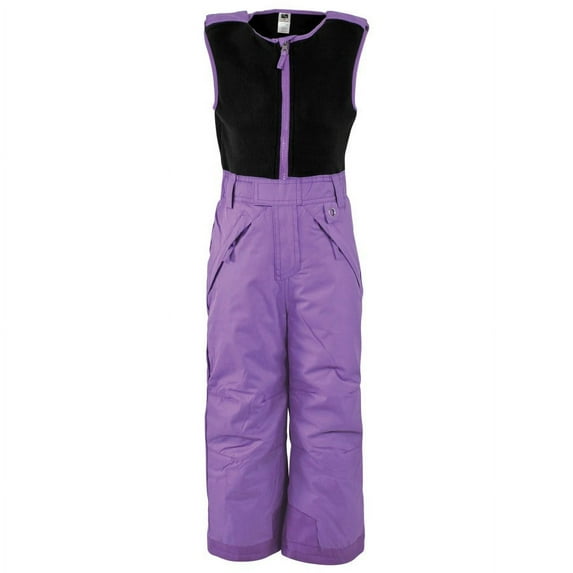 Hudson Baby Unisex Snow Bib Overalls with Fleece Top, Purple, 2 Toddler