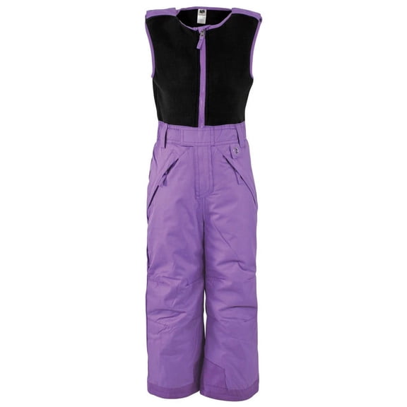 Hudson Baby Unisex Snow Bib Overalls with Fleece Top, Purple, X-Large