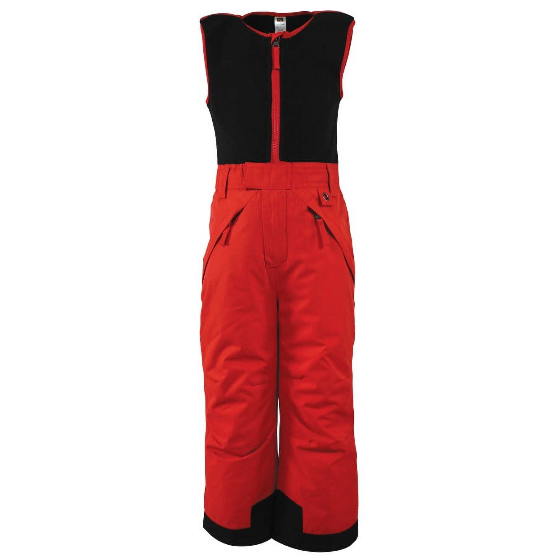Hudson Baby Unisex Snow Bib Overalls with Fleece Top, Red, X-Large