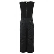 Hudson Baby Unisex Snow Bib Overalls with Fleece Top, Solid Black, Small