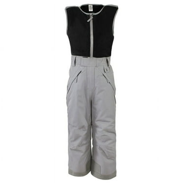 Hudson Baby Unisex Snow Bib Overalls with Fleece Top, Solid Charcoal, 2 Toddler