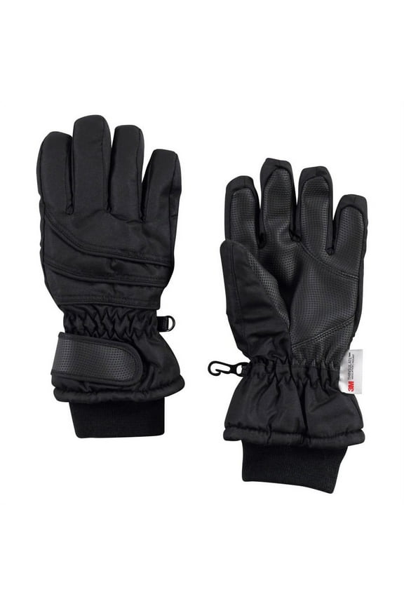 Unisex Snow Gloves, Black, 3-4 Years
