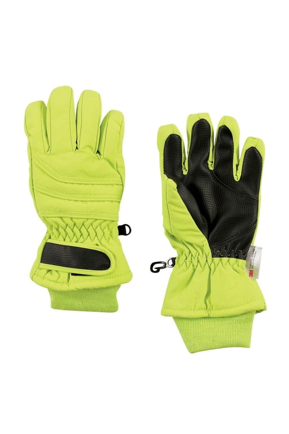 Unisex Snow Gloves, Lime, 12-15 Years