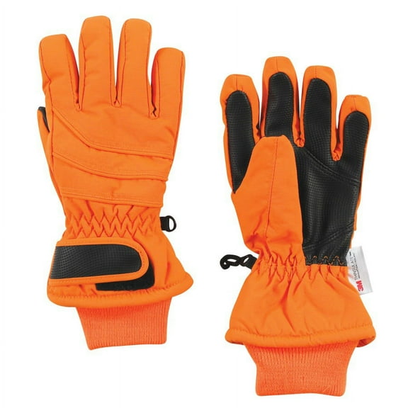 Hudson Baby Unisex Snow Gloves, Orange, 3-4 Years