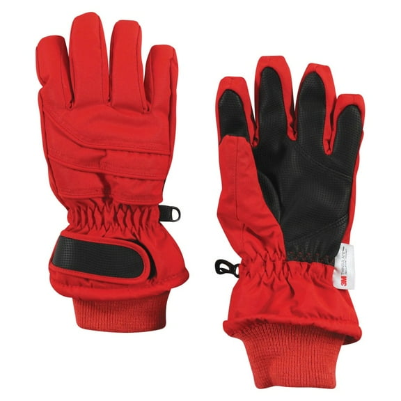 Hudson Baby Unisex Snow Gloves, Red, 8-10 Years