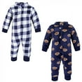 thumbnail image 1 of Hudson Baby Unisex Toddler Plush Jumpsuits, Football, 3T, 1 of 4