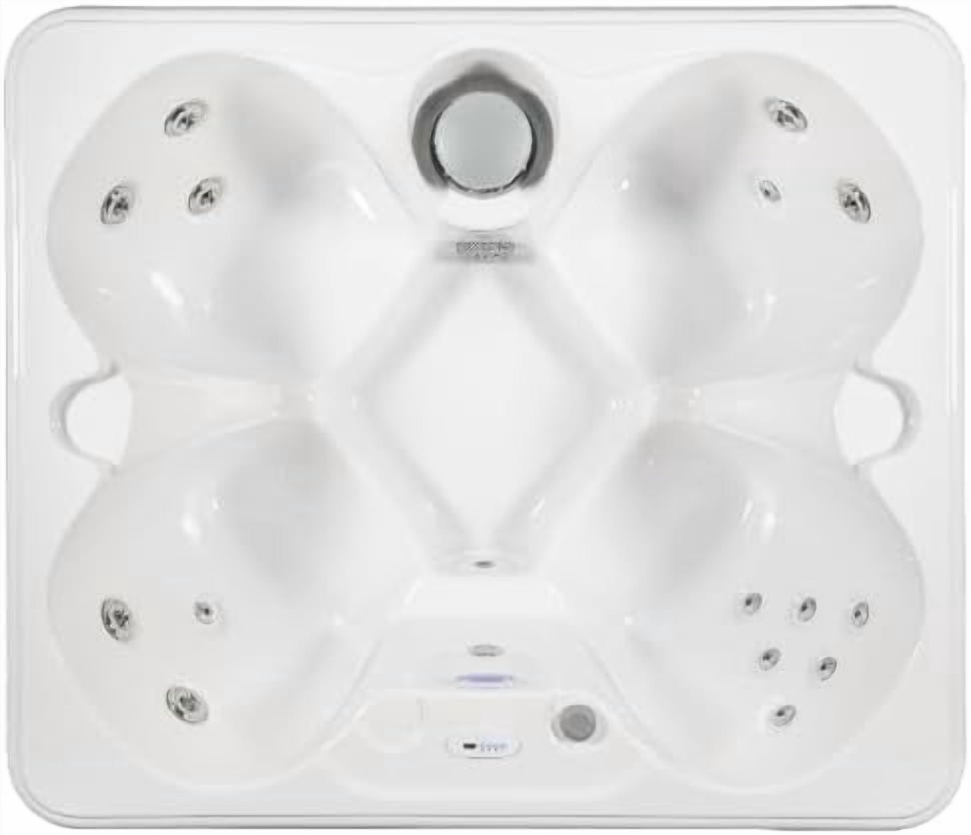 Hudson Bay HB15 4-Person Hot Tub with 15 Therapy Jets and Digital Controls – White Acrylic Interior and Mocha Exterior Cabinet - Ideal for Backyard Relaxation and Hydrotherapy