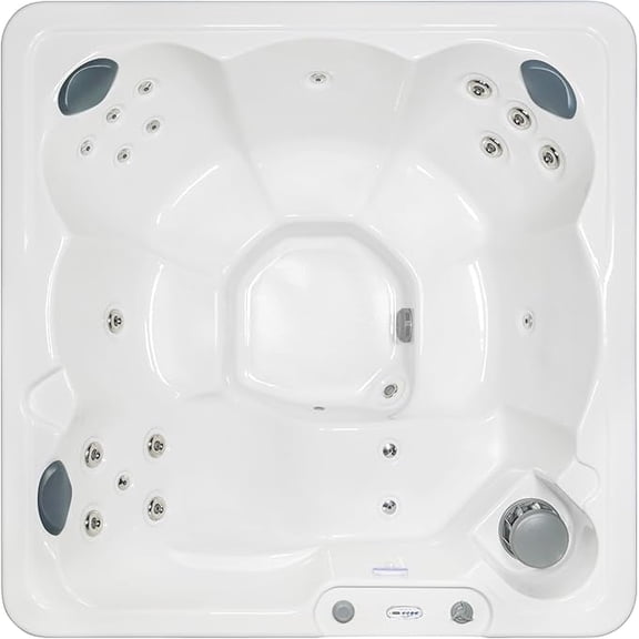 Hudson Bay HB19 6-Person Hot Tub with 19 Therapy Jets and Digital Controls White Acrylic Interior and Mocha Exterior Cabinet - Ideal for Backyard Relaxation and Hydrotherapy