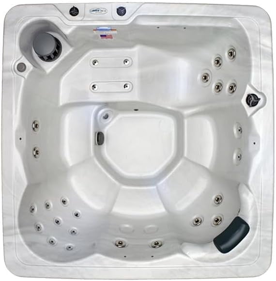 Hudson Bay HB29 6-Person Hot Tub with 29 Therapy Jets and Digital Controls – Sterling Acrylic Interior and Mocha Exterior Cabinet - Ideal for Backyard Relaxation and Hydrotherapy