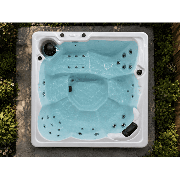Hydro Spas HYD-34 6-Person Hot Tub with 34 Therapy Jets and Digital Controls Sterling Acrylic Interior and Mocha Exterior Cabinet - Ideal for Backyard Relaxation and Hydrotherapy