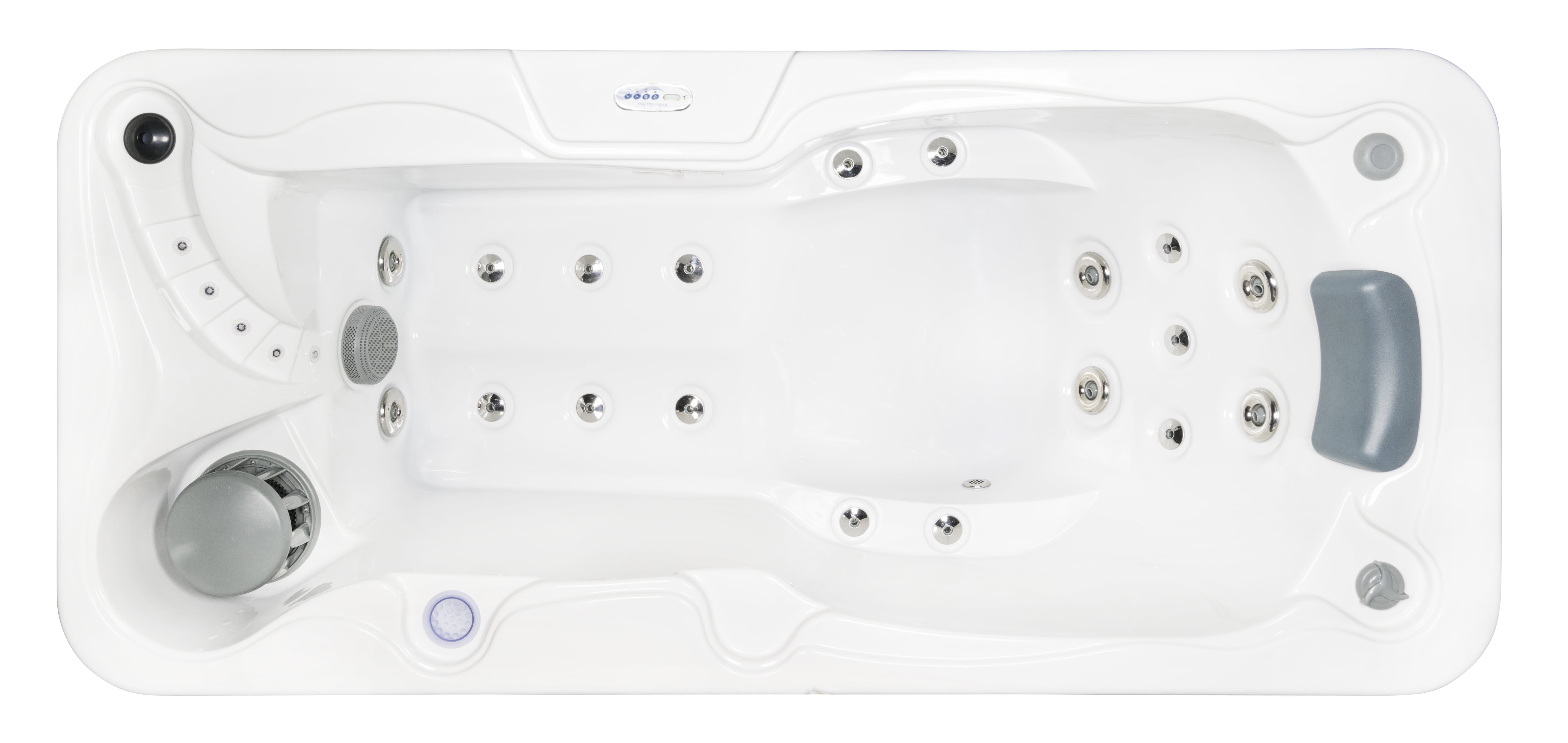 Hudson Bay HBSL 1-Person Hot Tub with 19 Therapy Jets and Digital Controls White Acrylic Interior and Mocha Exterior Cabinet - Ideal for Indoor/Outdoor - Small and Portable Spa