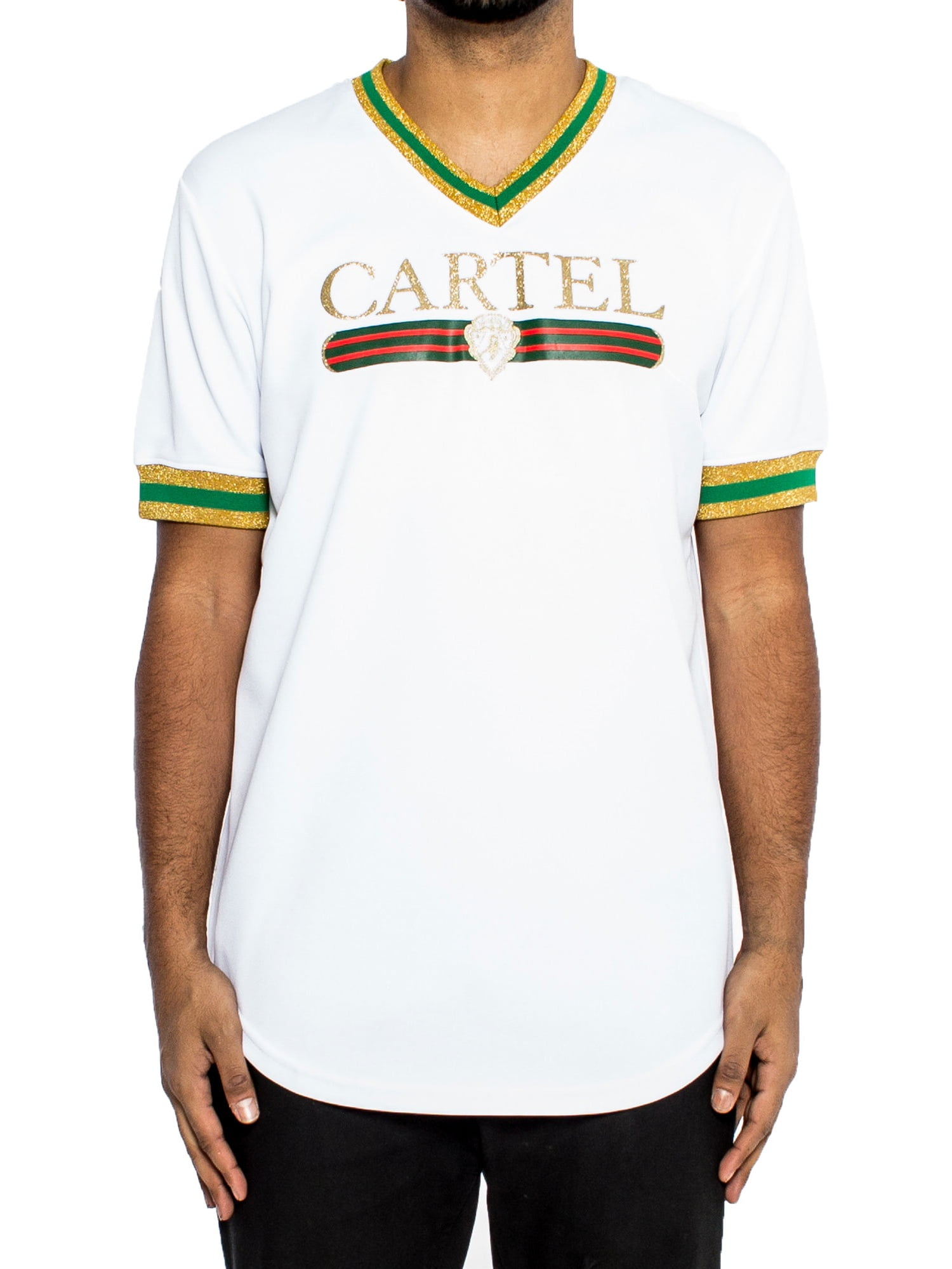 Hudson Cartel Jersey Men s Shirt Sleeve T Shirt White Green Gold