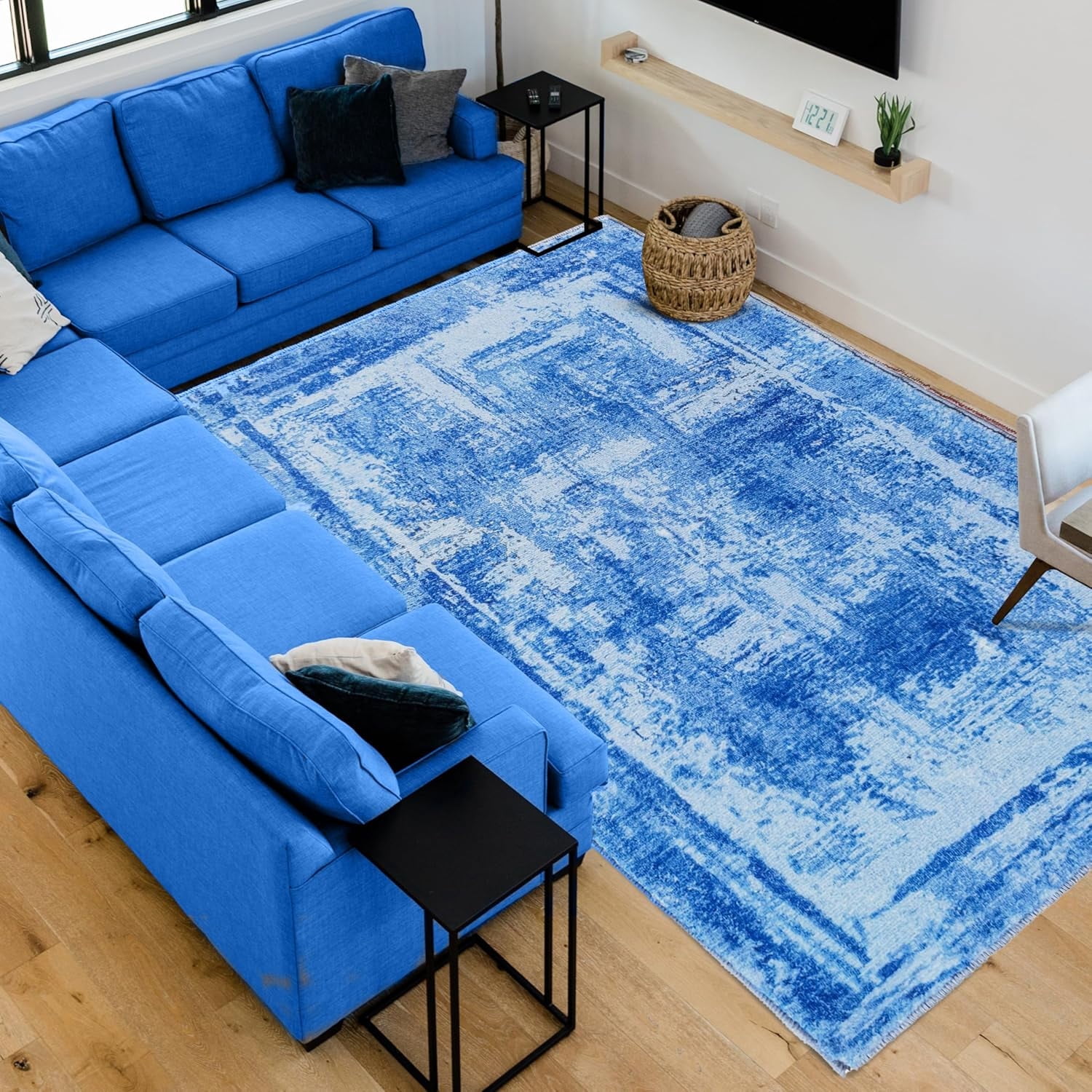Hudson Comfort 6x8 Area Rug, Living Room Area Rug, Machine Washable ...