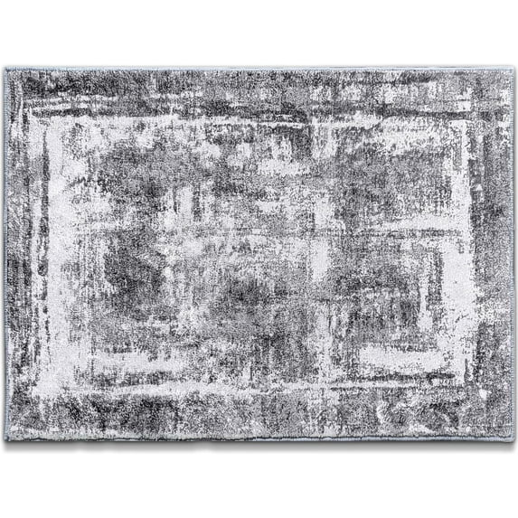 Hudson Comfort 9x10 Area Rug - Living Room Carpet - Machine Washable Area Rugs with Anti-Slip TPR Back - Super Soft 6mm Pile Height Pet-Friendly Rugs - Gray