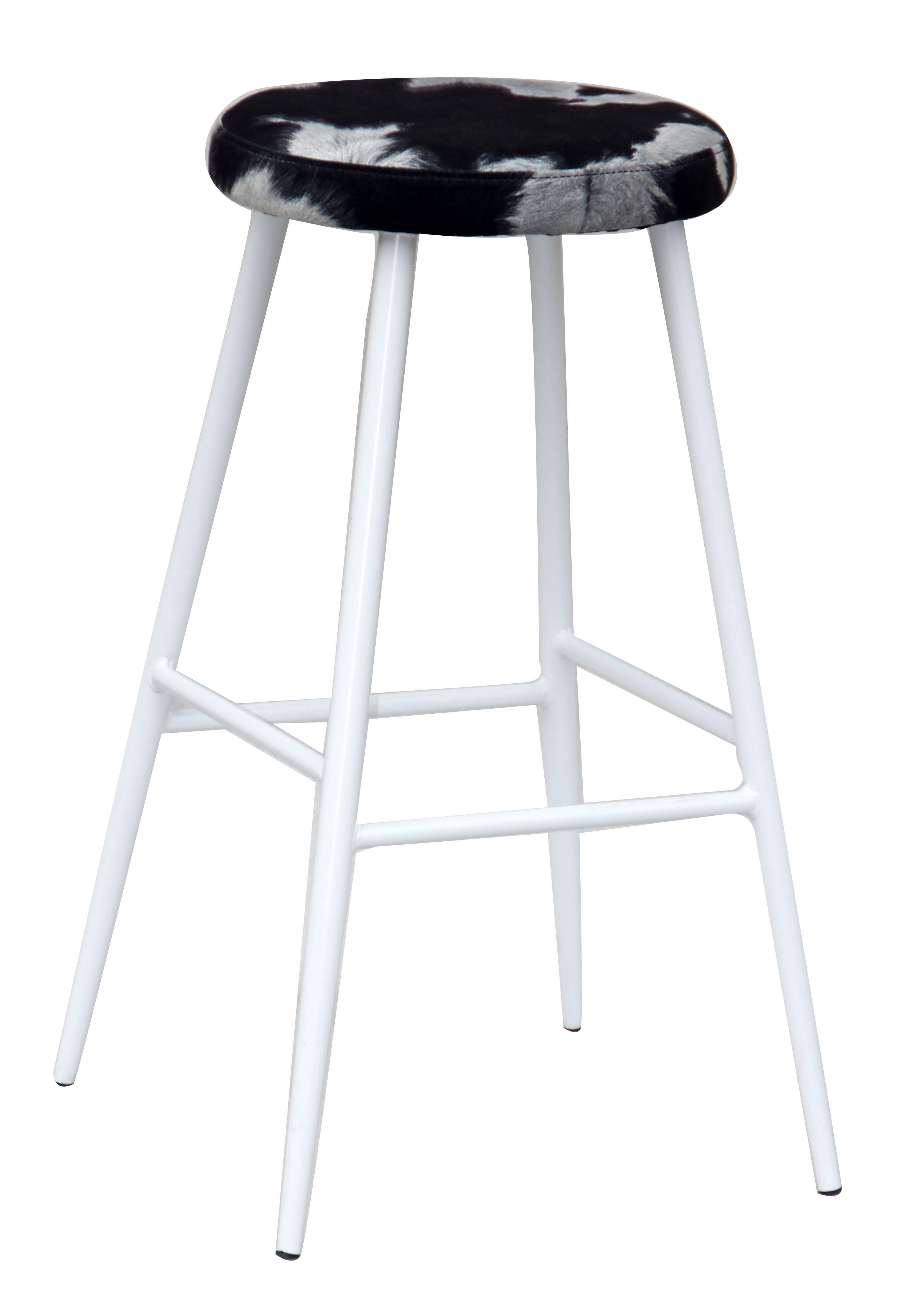Hudson Cow Print Lowfur Backless Barstool, Pack