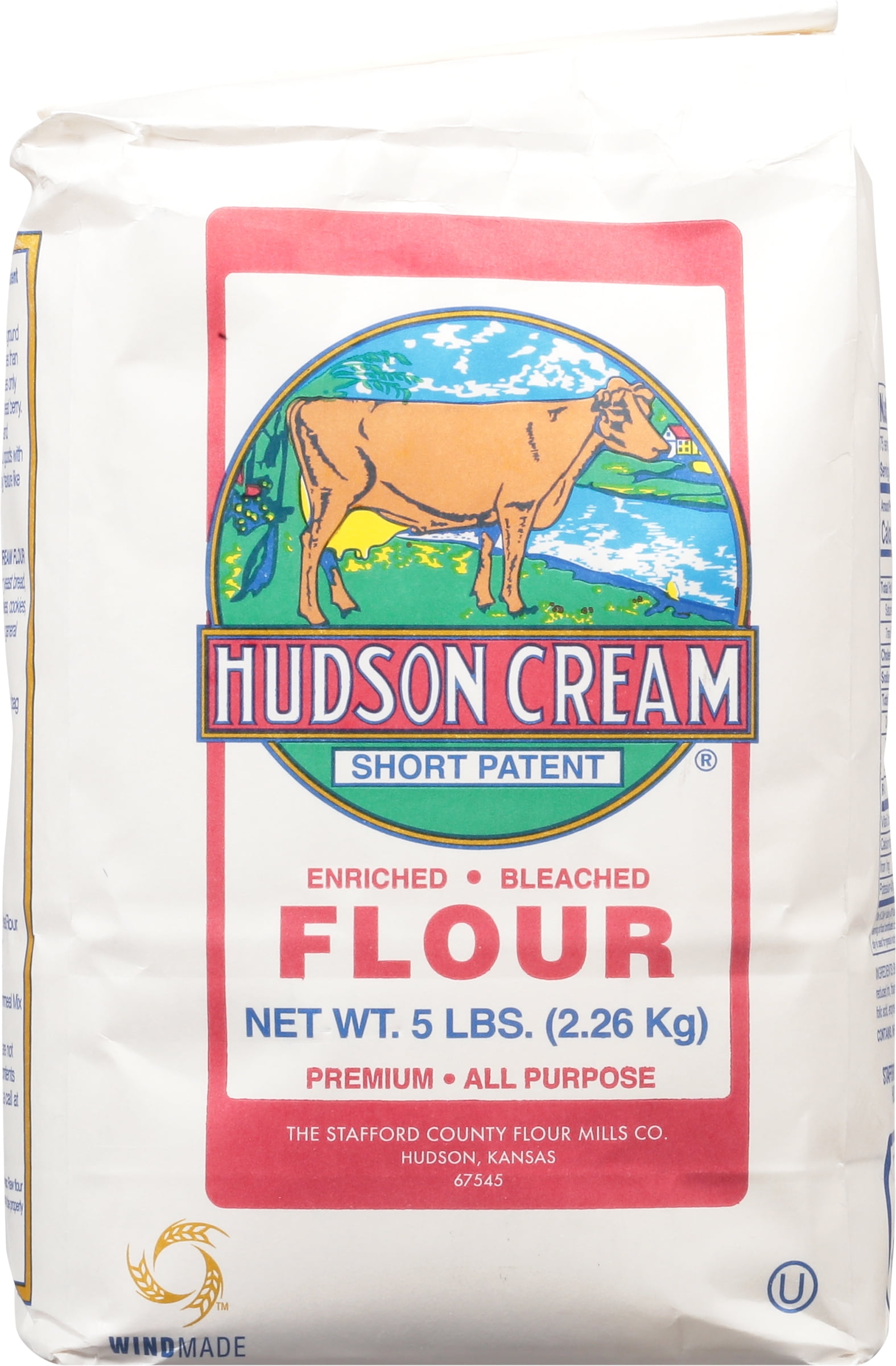 Hudson Cream Short Patent Enriched Bleached Flour, All Purpose Flour, 5 lb Bag