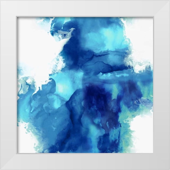 Hudson, Daniela 12x12 White Modern Wood Framed Museum Art Print Titled - Ascending in Blue I