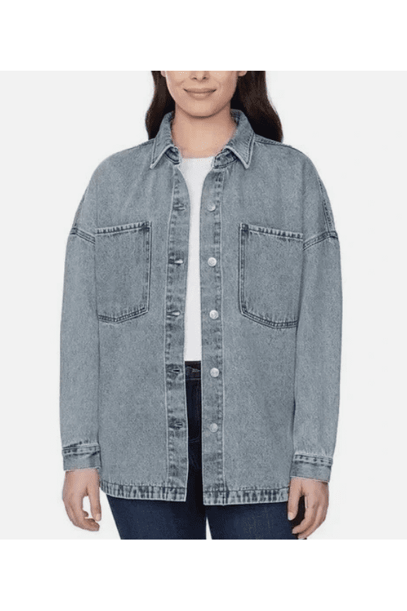 Denim Button-up Oversized Denim Jacket in Blue Retro Wash Small