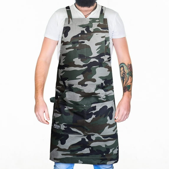 Hudson Durable Goods - Professional Grade Chef Apron for Kitchen, BBQ & Grill – Camouflage