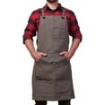 thumbnail image 1 of Hudson Durable Goods Waxed Canvas Work Apron, Heavy Duty with Tool Pockets, Adjustable M to XXL, 1 of 7