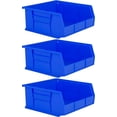 thumbnail image 1 of Hudson Exchange 11" x 11" x 5" (3 Pack) Plastic Stackable Storage Bin and Hanging Container, Blue, 1 of 4