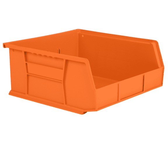 Hudson Exchange 11" x 11" x 5" (3 Pack) Plastic Stackable Storage Bin and Hanging Container, Orange