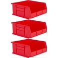 thumbnail image 1 of Hudson Exchange 11" x 11" x 5" (3 Pack) Plastic Stackable Storage Bin and Hanging Container, Red, 1 of 2