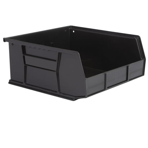 Hudson Exchange 11" x 11" x 5" Plastic Stackable Storage Bin and Hanging Container (Black) C57