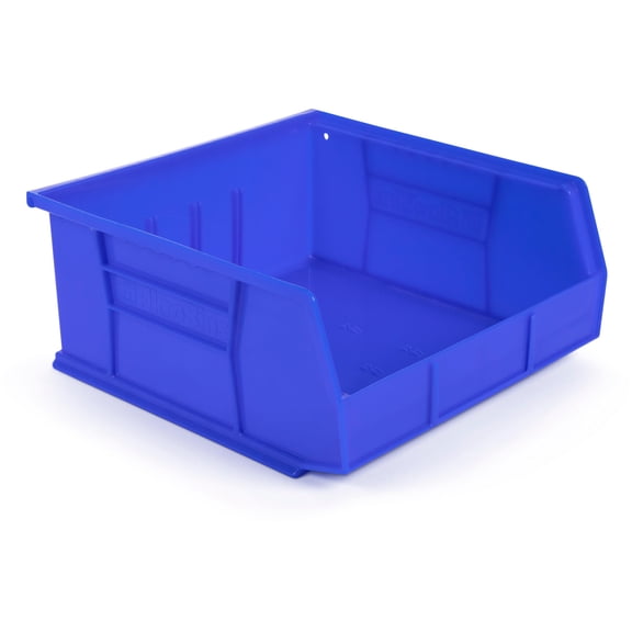 Hudson Exchange 11" x 11" x 5" Plastic Stackable Storage Bin and Hanging Container (Blue) C31
