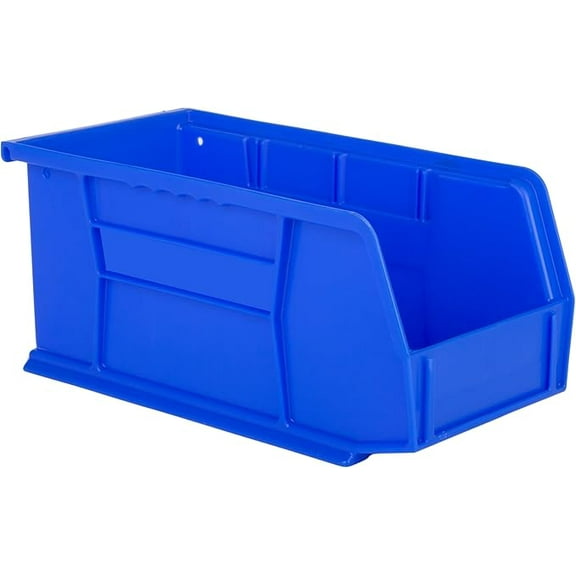 Hudson Exchange 11" x 5-1/2" x 5" Plastic Stackable Storage Bin and Hanging Container (Blue)