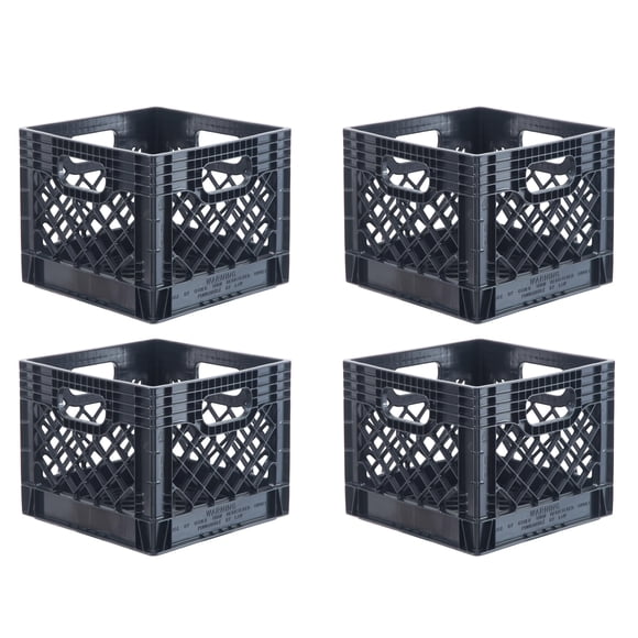 CleverMade Collapsible Milk Crate, Neptune Blue, 3PK - 25L