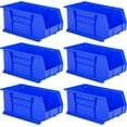 thumbnail image 1 of Hudson Exchange 15" x 8" x 7" (6 Pack) Plastic Stackable Storage Bin and Hanging Container, Blue, 1 of 5