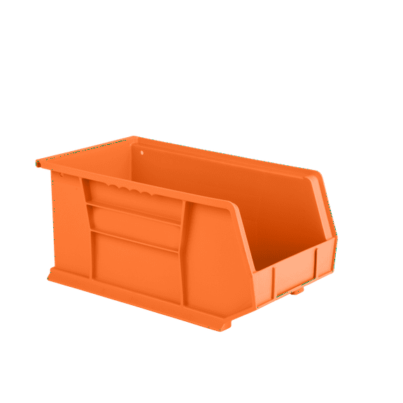 Hudson Exchange 15" x 8" x 7" (6 Pack) Plastic Stackable Storage Bin and Hanging Container, Orange