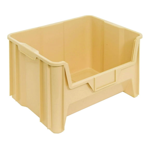 Hudson Exchange 20" x 15" x 12.5" (3 Pack) Plastic Giant Stackable Hopper Bin Container, Tan