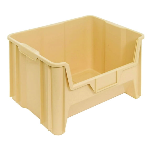 Hudson Exchange 20" x 15" x 12.5" (3 Pack) Plastic Giant Stackable Hopper Bin Container, Tan