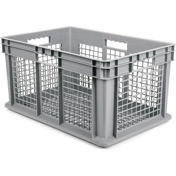 Hudson Exchange 24 x 16 x 12 (3 Pack) Mesh Straight Wall Handled Storage Container Tote, Gray