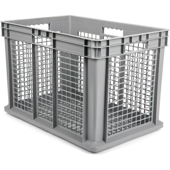 Hudson Exchange 24 x 16 x 16 (2 Pack) Mesh Straight Wall Handled Storage Container Tote, Gray