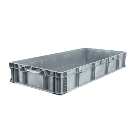 Hudson Exchange 48 x 22.5 x 7.3" (2 Pack, 25.4 Gallon) Straight Wall Handled Storage Container Tote, Gray