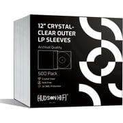 Hudson Hi-Fi Flexible Archival-Grade Vinyl Record Outer Sleeves, 500 Pack, Crystal Clear, Anti-Static, Acid-Free