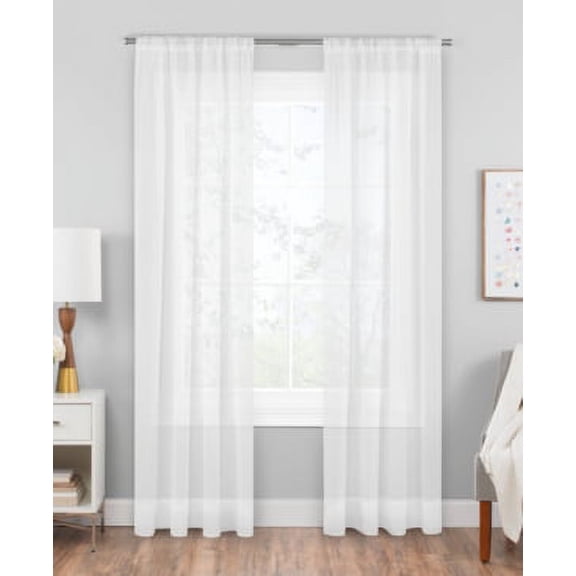 Hudson Hill Voile 59" x 63" Rod Pocket Window Panel White