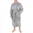 thumbnail image 1 of Hudson Home Collection Mens Boy Shawl Collar Plush Robe, Gray, Large X-Large (Lxl), 1 of 3
