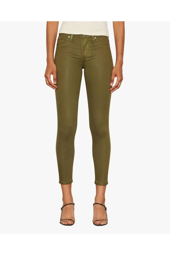 Barbara Coated Skinny Jeans In High Shine Army - 25